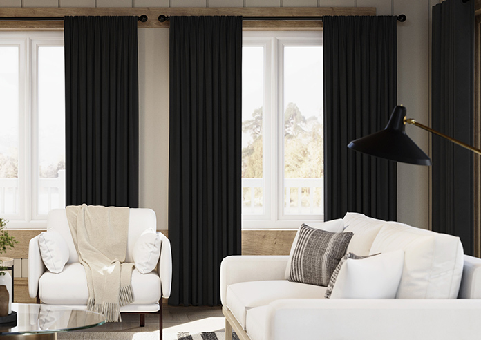 Chenille (Blackout) Pencil Pleat, Nightfall - Ready Made Curtains - Image 3